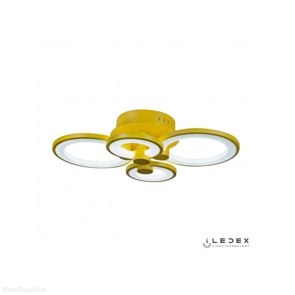 Жёлтая потолочная люстра кольца 56Вт с пультом «Ring» A001/4 Yellow