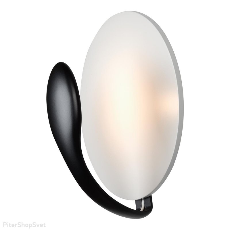Бело-чёрный настенный светильник для подсветки «Spoon» ZD8096S-6W BK