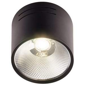 Чёрный накладной потолочный светильник цилиндр 15Вт 4200К
