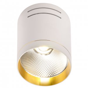 Бело-золотой накладной потолочный светильник цилиндр 10Вт 4000К