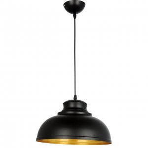 Чёрный подвесной купольный светильник