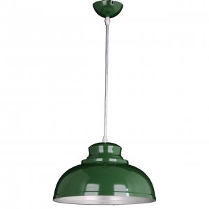 Зелёный подвесной купольный светильник