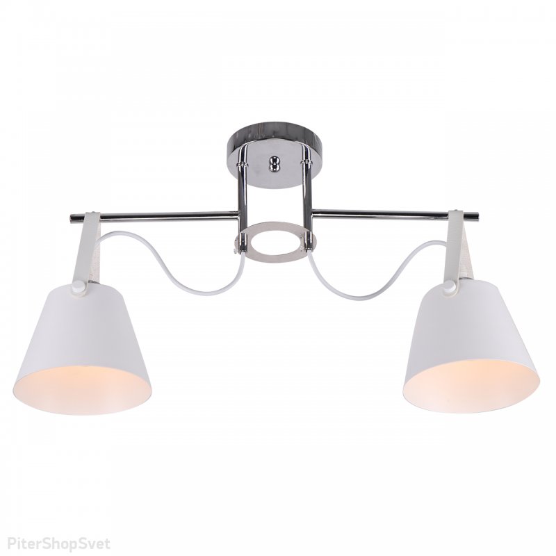 Двухрожковая потолочная люстра MD.1190-2-S CH+WH