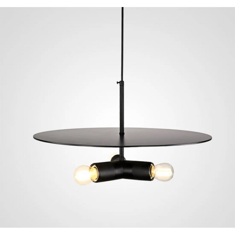 Чёрный подвесной светильник «Rh Utilitaire Disk Triple Pendant» 123645-22