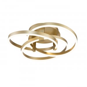 Потолочная люстра кольца золотого цвета 80Вт с пультом «PLEIADE»