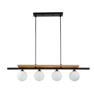 Длинный подвесной светильник с шарами «10013/4P Black Mitezza»