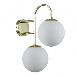 Настенный светильник с плафонами шары, золотой/белый «VOGA»