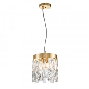 Подвесной светильник с хрустальными подвесками, золотой/прозрачный «ANNA»