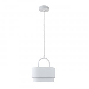 Белый подвесной светильник с овальным абажуром «BORSA»