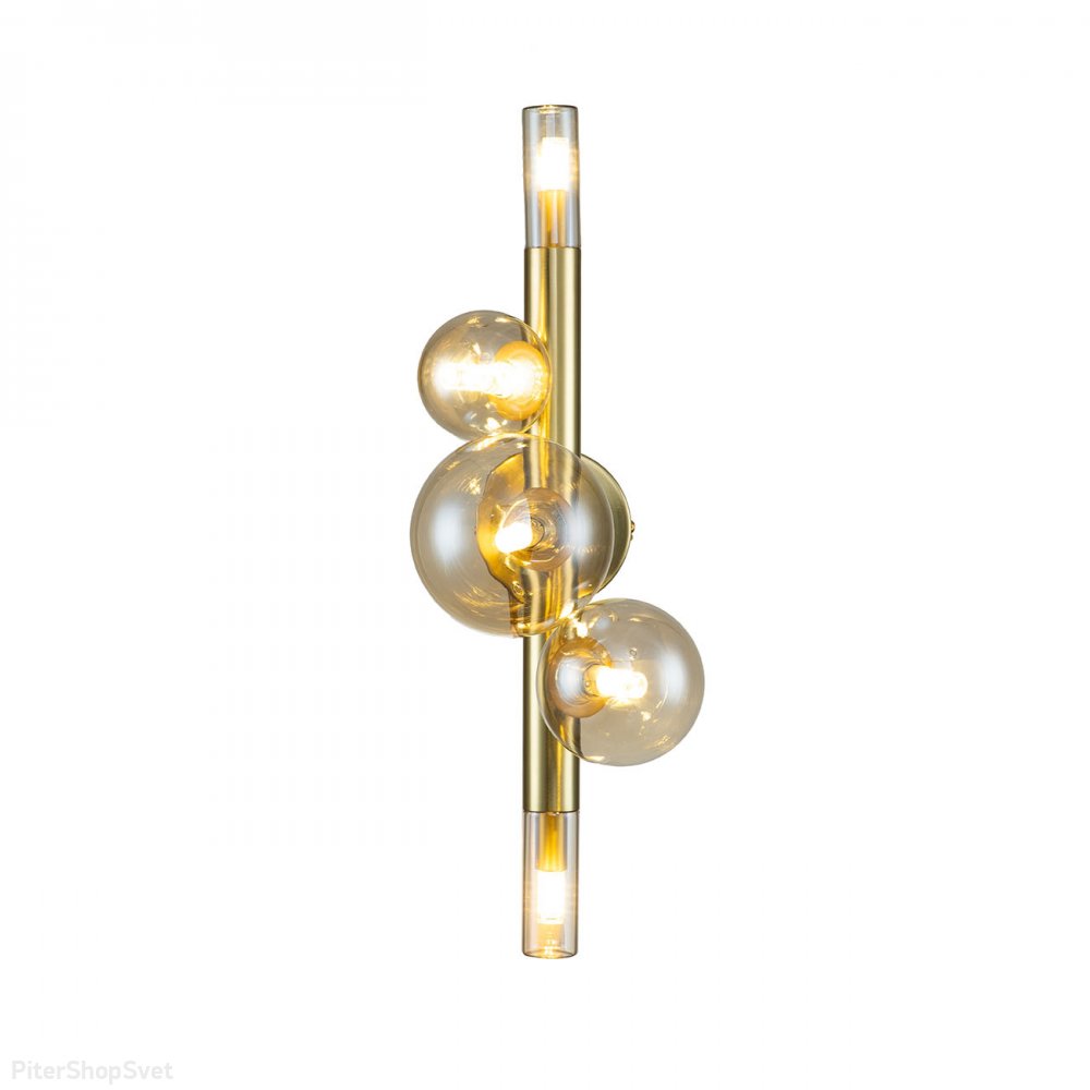 Настенный светильник золотого цвета с янтарными шарами «11026/5W Gold Canto» V000249