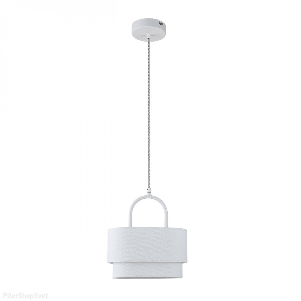 Белый подвесной светильник с овальным абажуром «BORSA» V000439