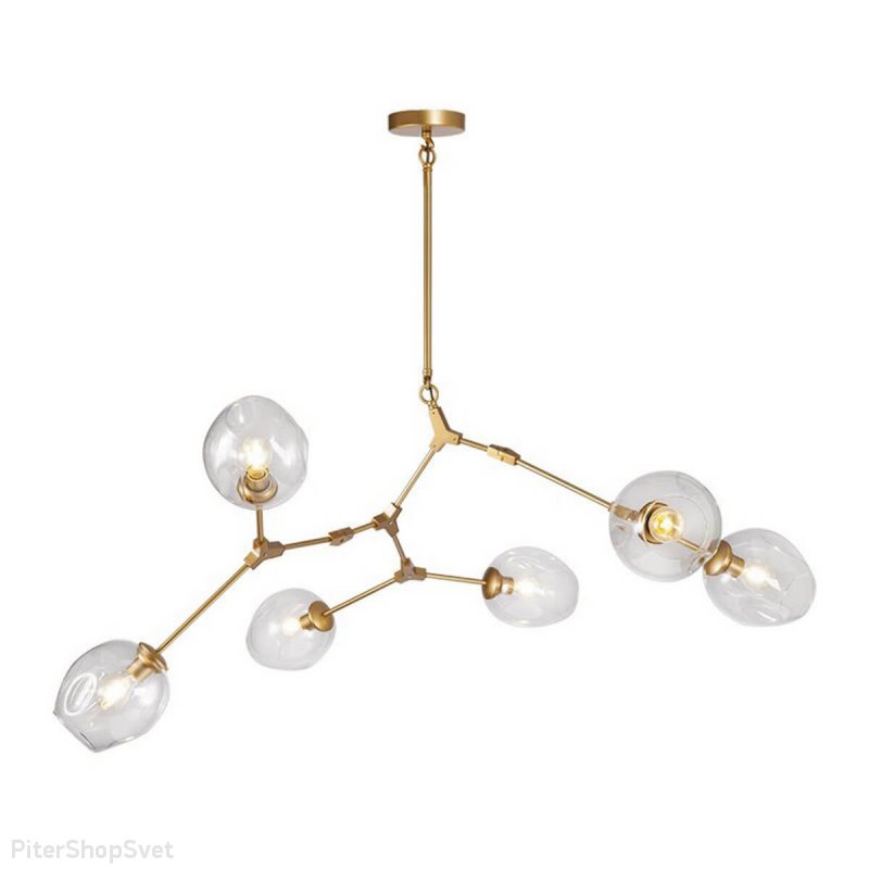 Люстра золотого цвета на штанге «Нисса» 07512-6,33(21)