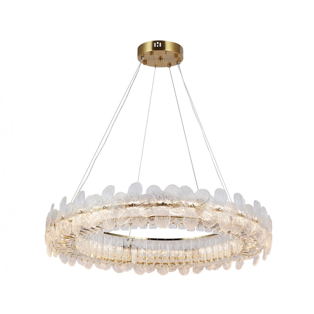 Подвесная люстра кольцо с цветами 80см 140Вт 3000К «Лиона» 07600-80A,36