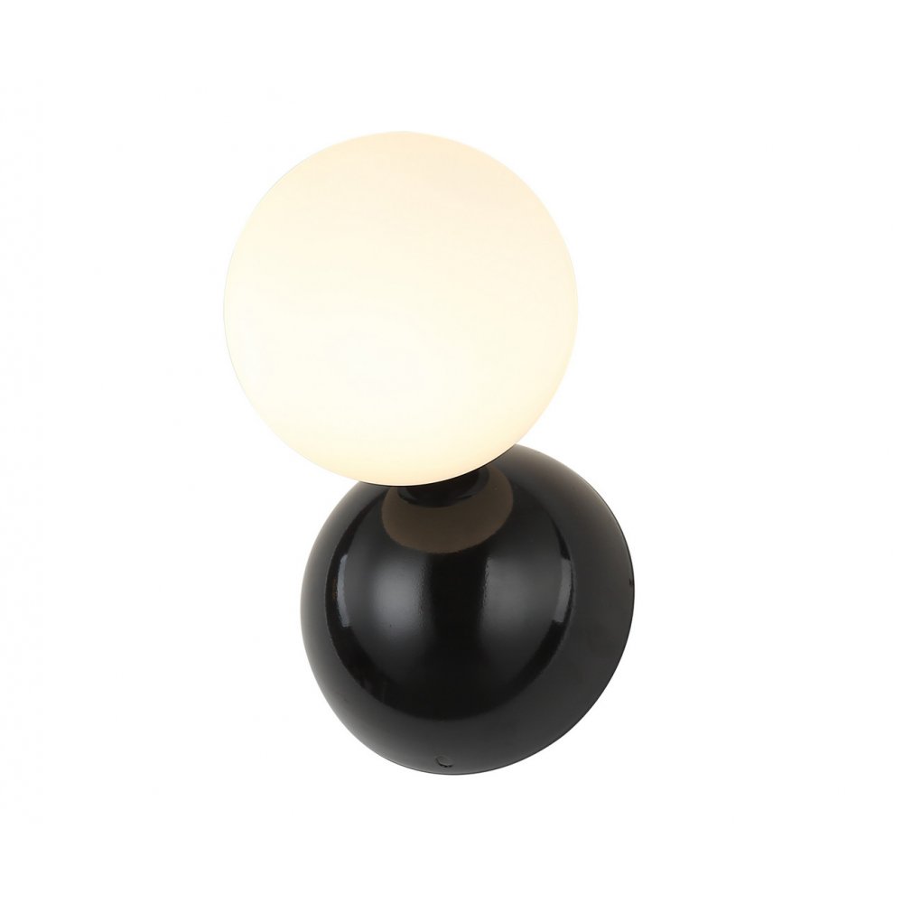Чёрный настенный светильник с плафоном шар «Ларго» 07634,19