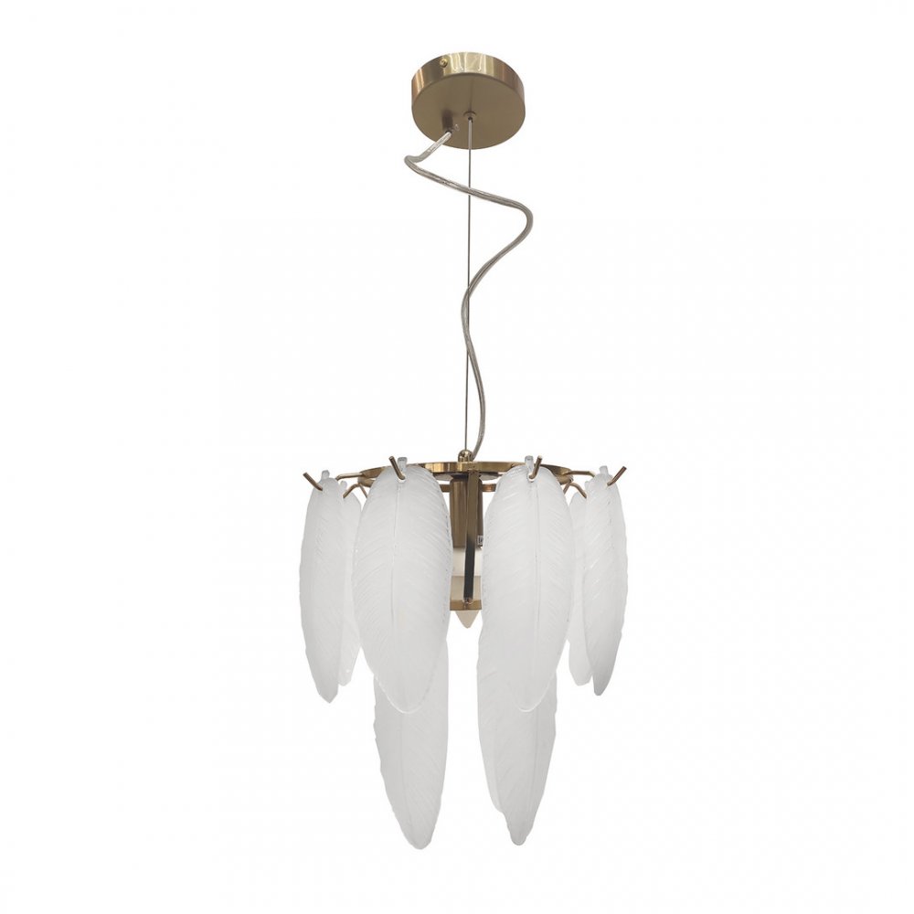 Подвесной светильник с подвесками стеклянные перья «Джана» 07680-28,36