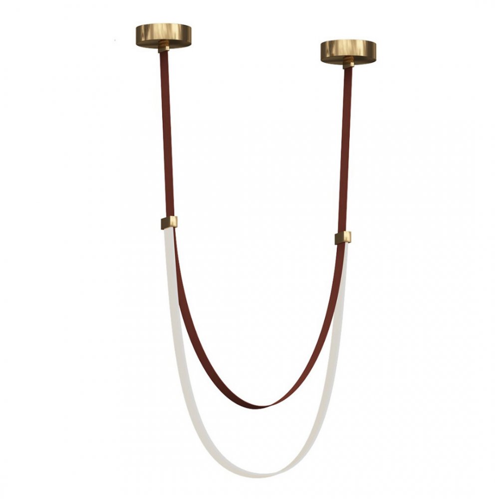 Подвес на коричневом кожаном ремне 56Вт 4000К «Лирд» 07689A-120,04