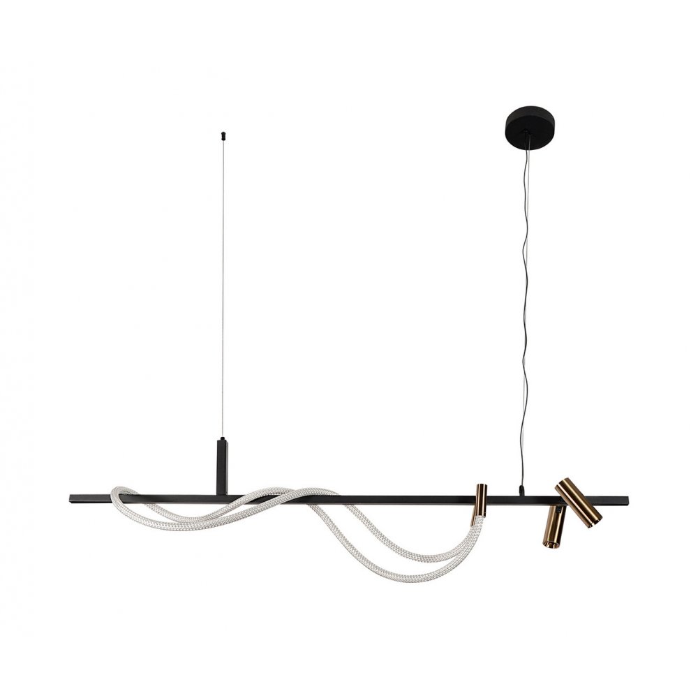 Длинная подвесная люстра с неоном 140см 88Вт + 2 спота 3Вт 3000К «Кайли» 08039K-140A,19(20)