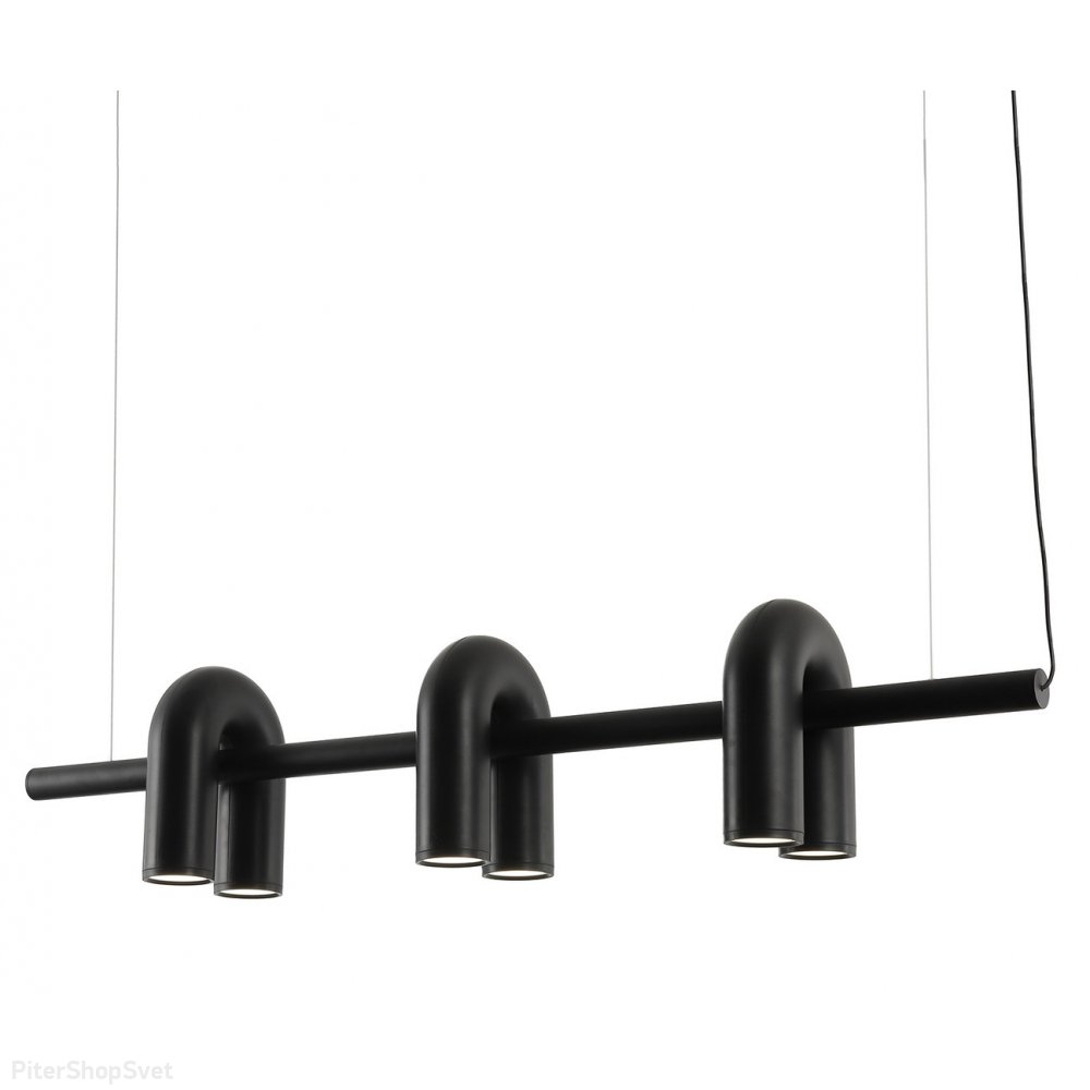 Чёрный длинный подвесной светильник дуги «Канти» 08465-3A,19