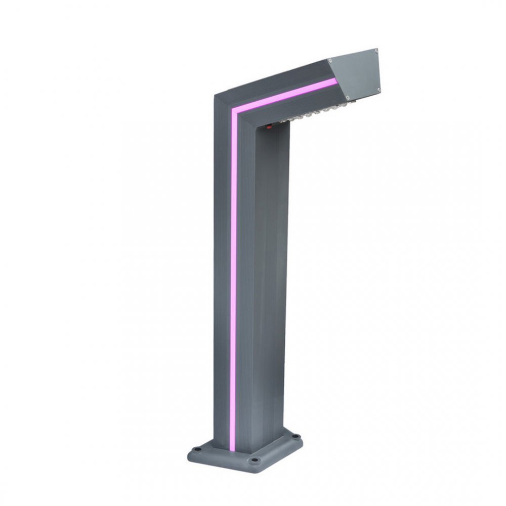 80см уличный светильник столбик на солнечной батарее 6Вт 4000К и розовая подсветка «Такоми» 09207-F,16(10)