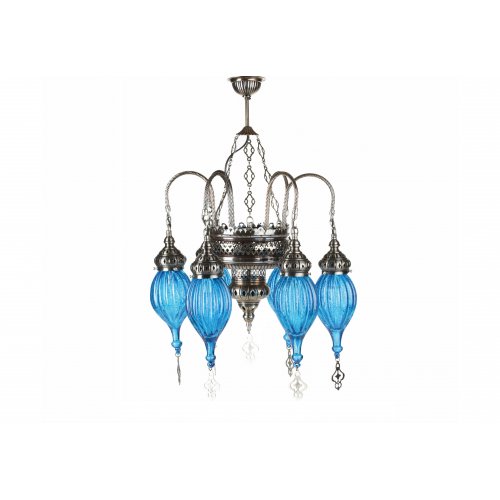 Люстра с бирюзовыми подвесами «Алладин» 102202ST-6,05