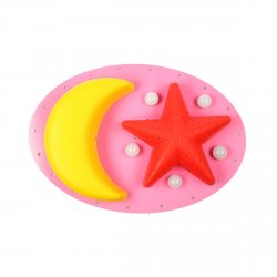 Розовый светильник месяц и звезда 07458,10 луна
