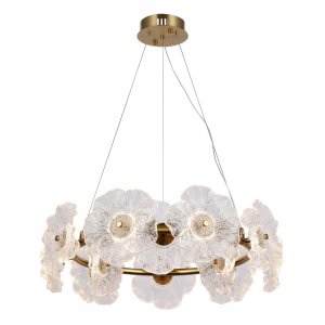 Подвесная люстра кольцо с цветами 60см 24Вт 3000К «Грея»