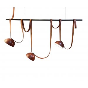 Длинная подвесная люстра с ремнями «Монт»