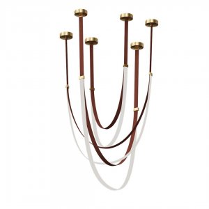 Тройной подвес с коричневыми кожаными ремнями 276Вт 4000К «Лирд»