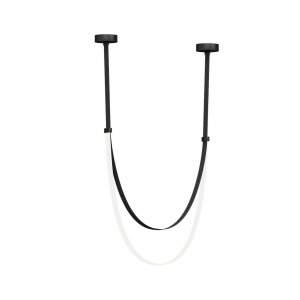 Подвесной светильник на чёрном кожаном ремне 70Вт 4000К «Лирд»