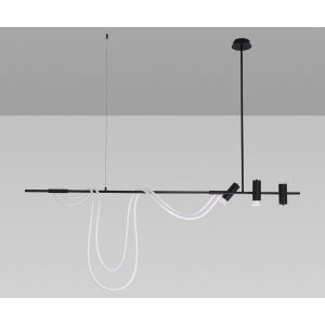 Чёрный длинный подвесной светильник светящаяся верёвка с тремя спотами «Кайли»