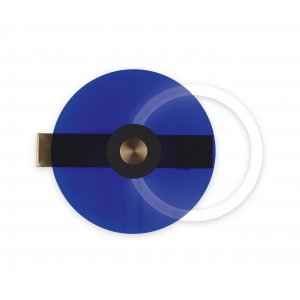 Синий круглый настенный светильник подсветка «Роули»