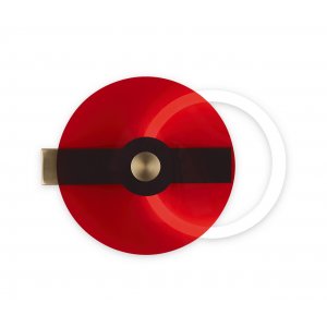Красный круглый настенный светильник подсветка «Роули»