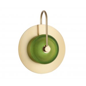 Бронзово-зелёный круглый настенный светильник подсветка «Лире»