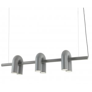 Серый длинный подвесной светильник дуги «Канти»
