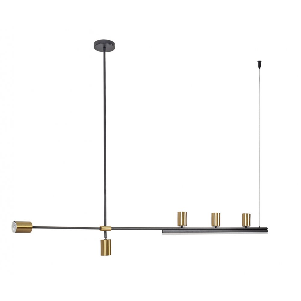 Длинная люстра со спотами GU10 5шт+Led 18Вт 3000K «Рия» S07618-180,36