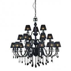 Подвесная люстра чёрного цвета с хрустальными подвесками L19900.09 PALERMO