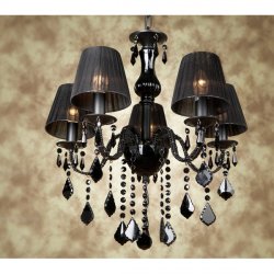 Подвесная люстра чёрного цвета с хрустальными подвесками L19905.09 PALERMO