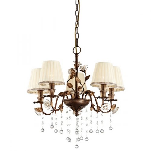 Подвесная люстра с розами и хрустальными подвесками FLORIAN L12705.80