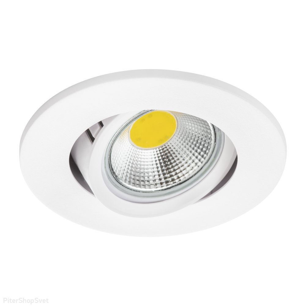 Белый встраиваемый круглый поворотный светильник «Banale» 012026