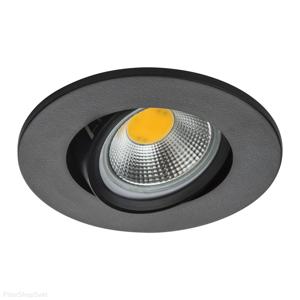 Чёрный встраиваемый круглый поворотный светильник «Banale» 012027