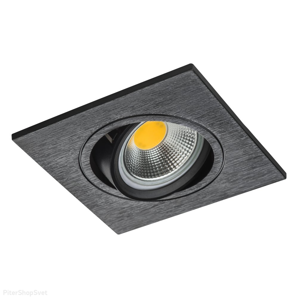 Чёрный квадратный встраиваемый поворотный светильник «Banale» 012037