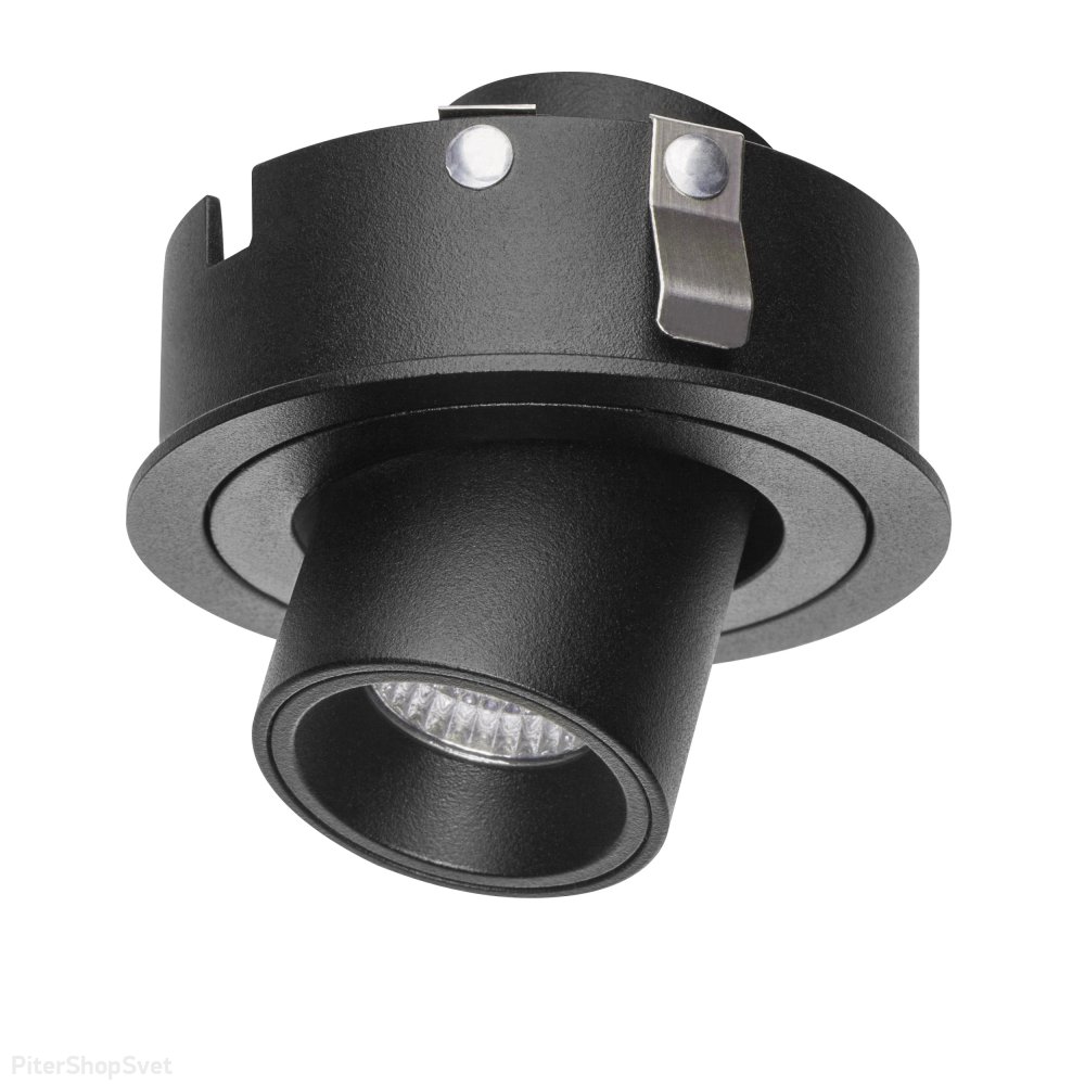 Чёрный встраиваемый круглый поворотный светильник 7Вт 3000К «Intero Led» 217172