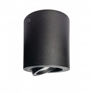 Чёрный накладной потолочный светильник цилиндр с поворотной лампой «Binoco»