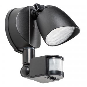 Чёрный уличный светильник для подсветки с датчиком движения 10ВТ 3000К «Diva»