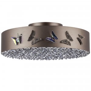 Потолочный круглый потолочный светильник барабан с бабочками «Faraone»