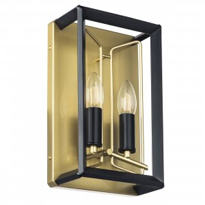 Чёрно-золотой прямоугольный настенный светильник «Regolo»