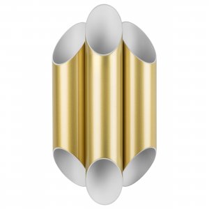 Настенный светильник из труб золотого цвета для подсветки «Siena»