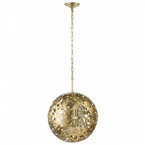 Металлический подвесной светильник шар 45 см с хрусталём внутри «Verona»