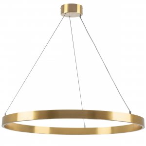 Золотая подвесная люстра кольцо 80см 48Вт 3000-6000К с пультом «Saturno Led»