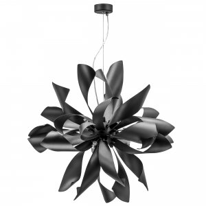 Чёрная металлическая люстра цветок «Turbio»
